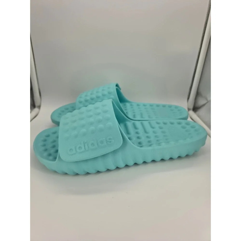 Adidas Adissage TND Cloudfoam Slides Light Blue Massage Sandals M 11 W 12 Teal